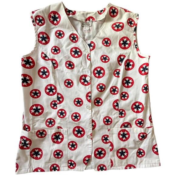 Basics by FSC Sleeveless Button-Up Top Women’s Size XL (Made in USA) - Picture 1 of 6